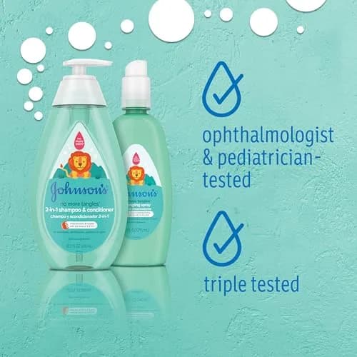Johnson's Kids No More Tangles 2-in-1 Detangling Shampoo & Conditioner 600ml (20.3 Fl Oz) | Gentle Tear-Free Formula thumbnail 5