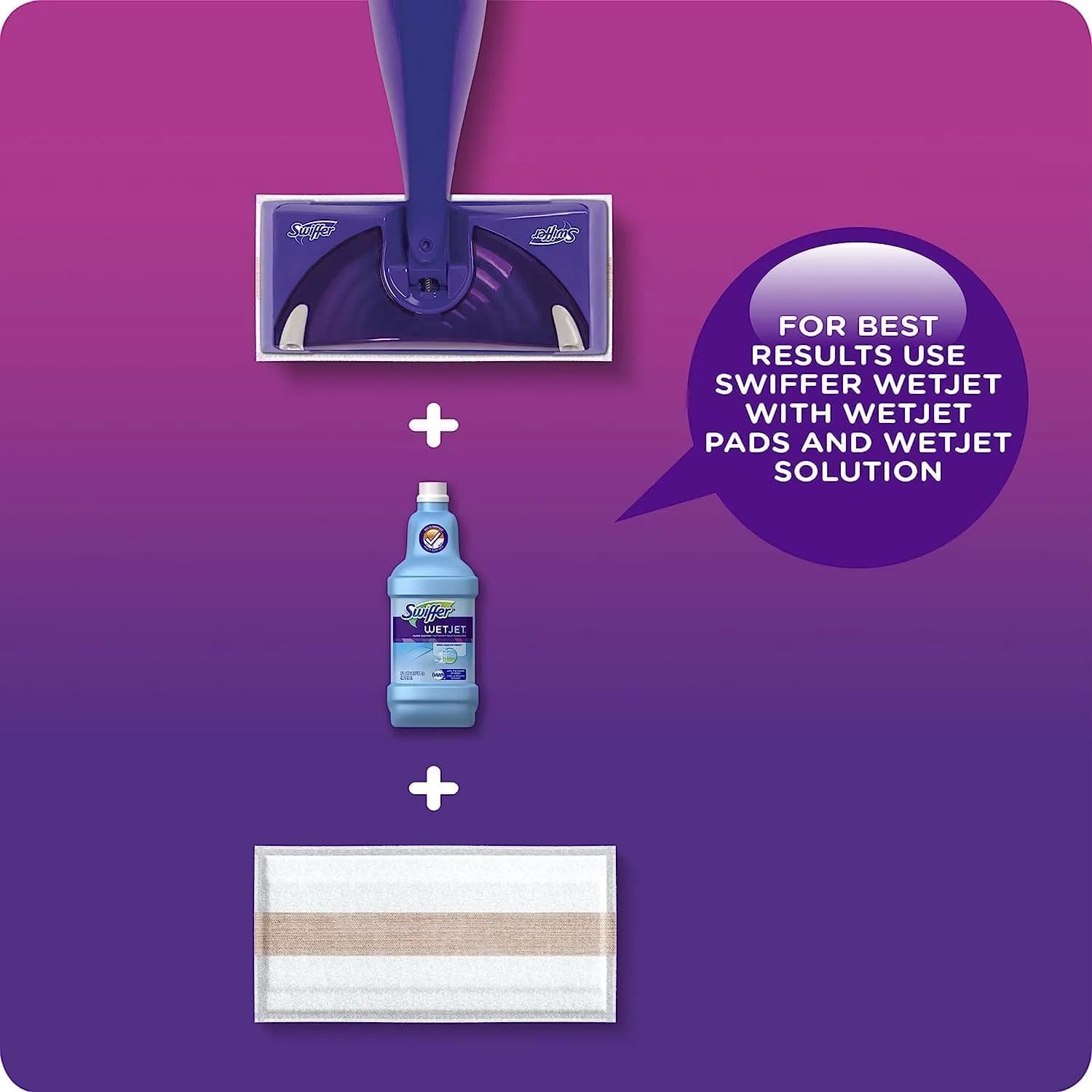 Swiffer WetJet Multi-Surface Floor Cleaner Solution Refill, 168.8 Fl Oz (5 L) | Streak-Free Clean for Finished Floors — Lavender, 4 Pack thumbnail 4