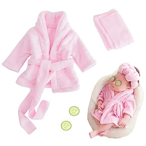 M&G House Newborn Photography Props Baby Bathrobe Costume Set 0-6 Months | Soft Crochet Cotton thumbnail 1