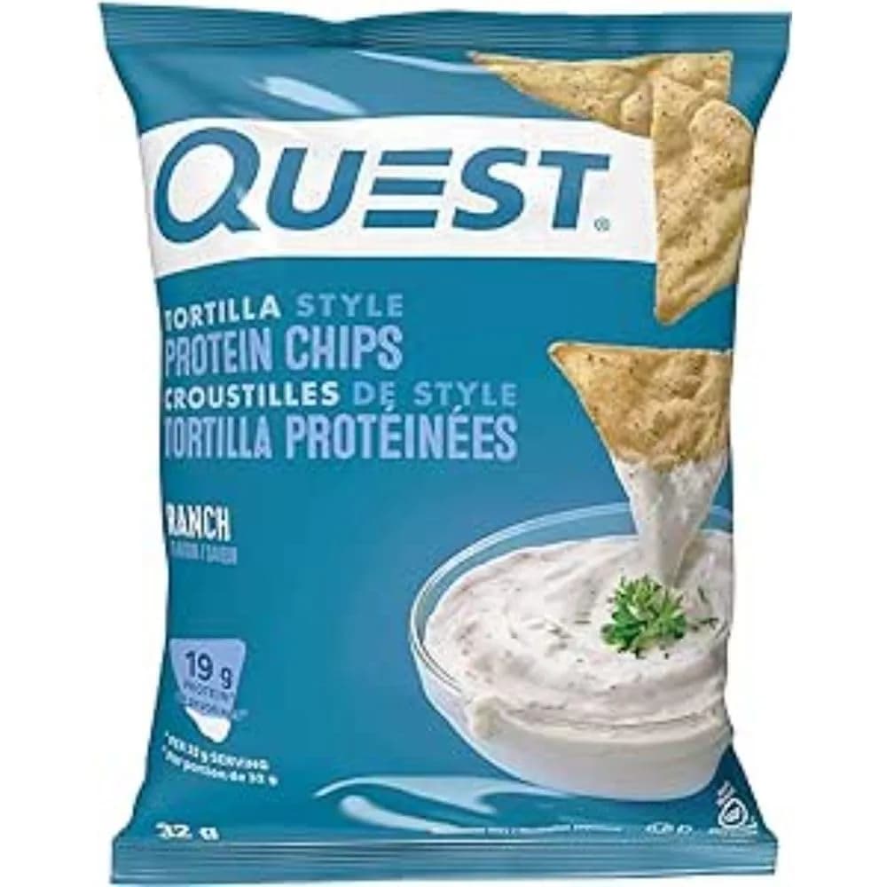 Quest Nutrition Protein Tortilla Chips Ranch 32g (1.2oz) | 19g Protein Baked Snack