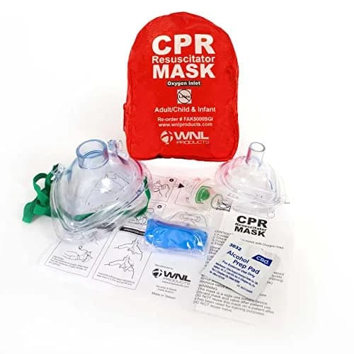 WNL Products CPR Rescue Mask Kit with One-Way Valve, Adult/Child & Infant Masks, Soft Case | ASTM Certified Bacterial Filtration thumbnail 8
