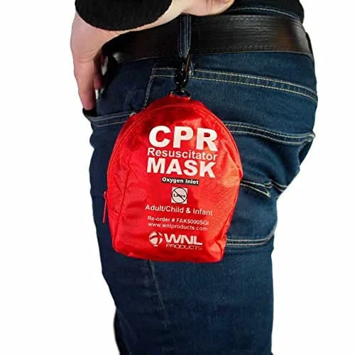 WNL Products CPR Rescue Mask Kit with One-Way Valve, Adult/Child & Infant Masks, Soft Case | ASTM Certified Bacterial Filtration thumbnail 9