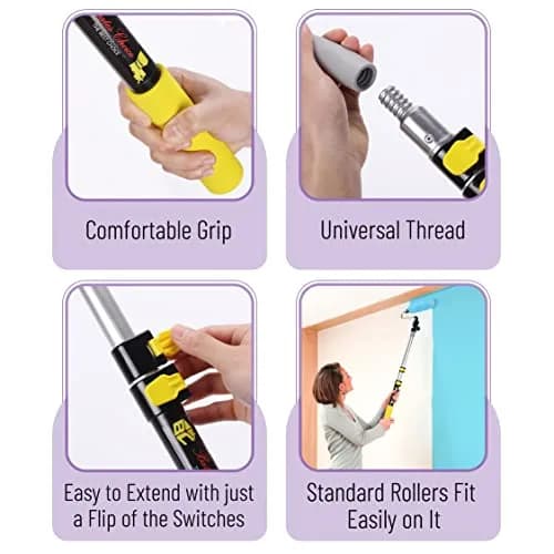 Bates Choice Paint Roller Extension Pole, 3 Ft, Aluminum Alloy | Multi-Purpose Telescopic Tool thumbnail 3