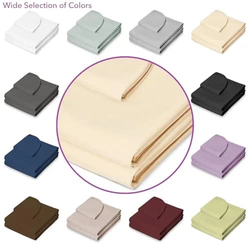 Saloniture 3-Piece Microfiber Massage Table Sheet Set - Natural - 91cm (36") x 196cm (77") x 7cm (3") | Premium Soft & Durable thumbnail 5