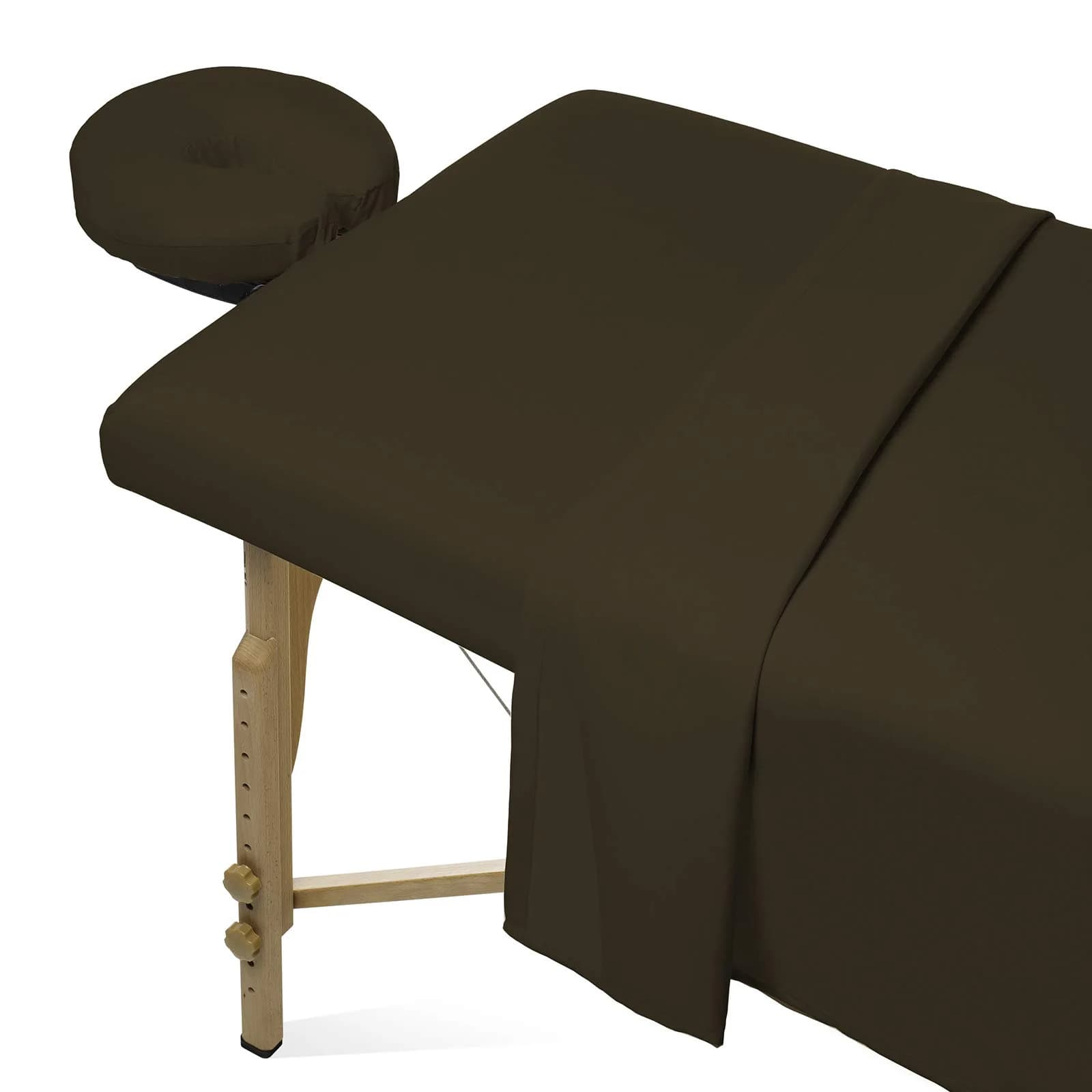 Saloniture Microfiber Massage Table Sheet Set 3-Piece Gray | Soft, Breathable, and Stain-Resistant for Professional Use — Chocolate