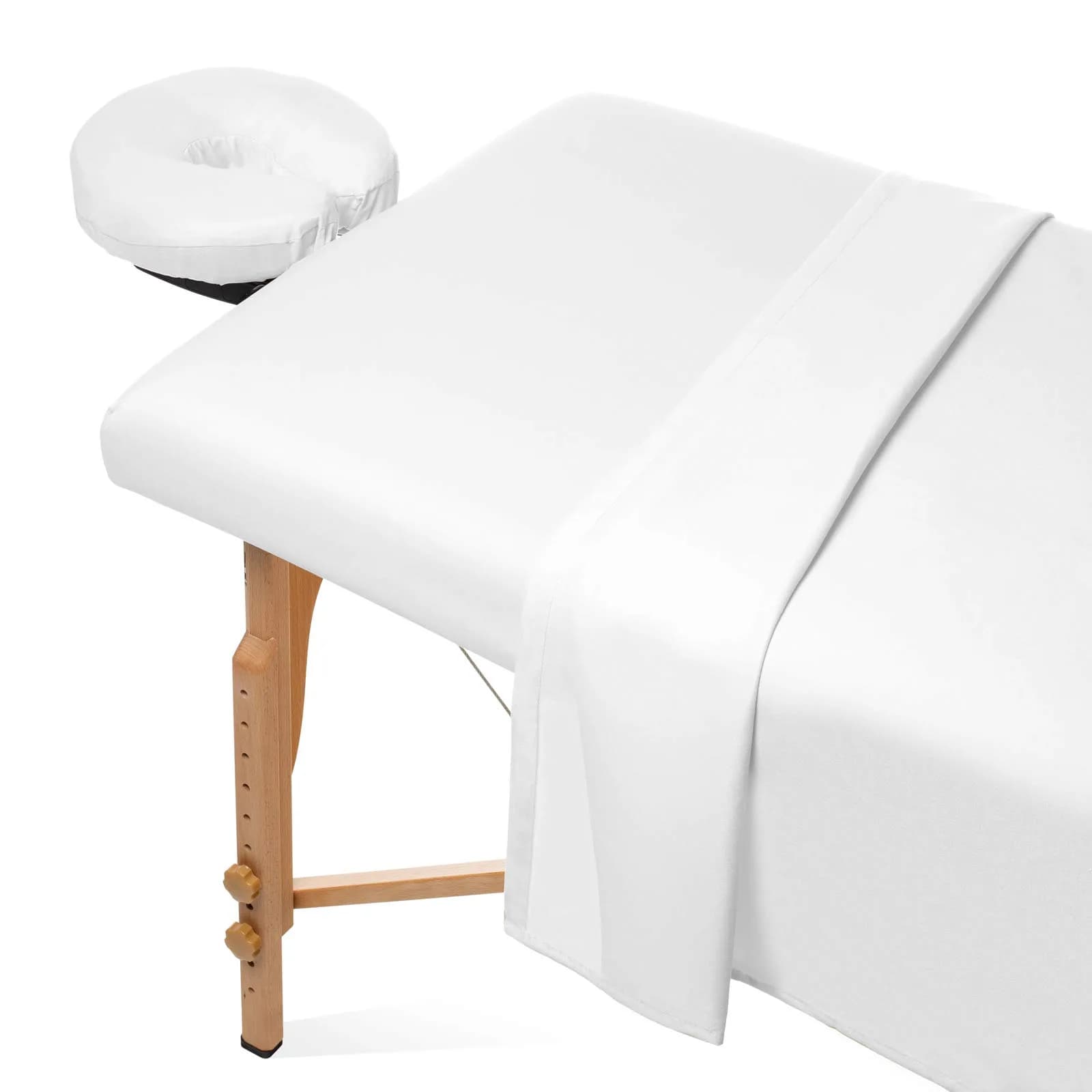 Saloniture Microfiber Massage Table Sheet Set 3-Piece Gray | Soft, Breathable, and Stain-Resistant for Professional Use — White