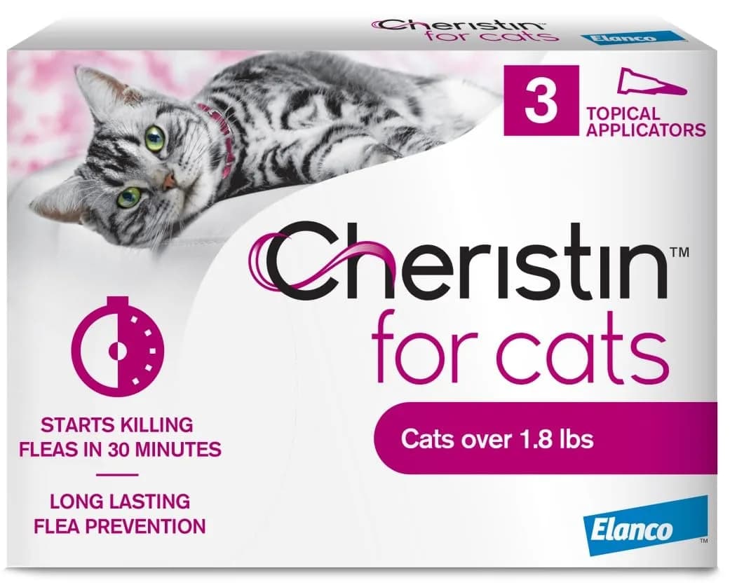 Cheristin Flea Treatment & Prevention for Cats 3 Doses | Fast-Acting Flea Control for Cats Over 1.8 lbs