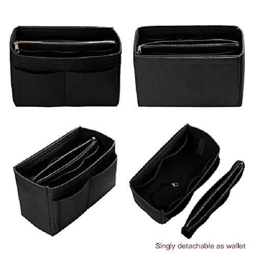 ZTUJO Felt Purse Organizer Insert Medium Black | 23.5cm (9.25in) Width, 15cm (5.9in) Height, 13cm (5.1in) Depth thumbnail 3