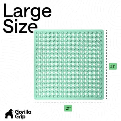 GORILLA GRIP Square Shower Stall Mat 53cm x 53cm (21" x 21") | Patented Suction Grip for Secure Placement thumbnail 7