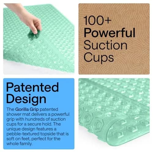 GORILLA GRIP Square Shower Stall Mat 53cm x 53cm (21" x 21") | Patented Suction Grip for Secure Placement thumbnail 3