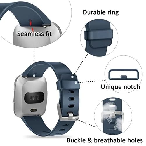 Wepro Sport Bands Compatible with Fitbit Versa 2 Bands for Women Men | Soft, Sweat-Resistant, Adjustable Wristbands thumbnail 2