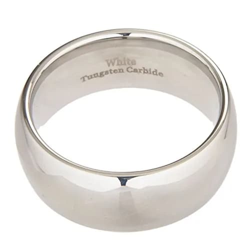 MJ Metals Jewelry Classic Mirror Polished White Tungsten Carbide 10mm Comfort Fit Wedding Band Ring Size 8 | Durable Scratch-Resistant Wedding Ring thumbnail 5