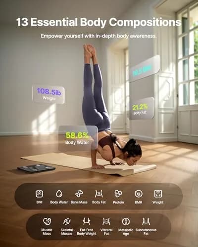 FITINDEX Smart Body Composition Scale Black | Measures 13 Metrics Including BMI & Body Fat thumbnail 3