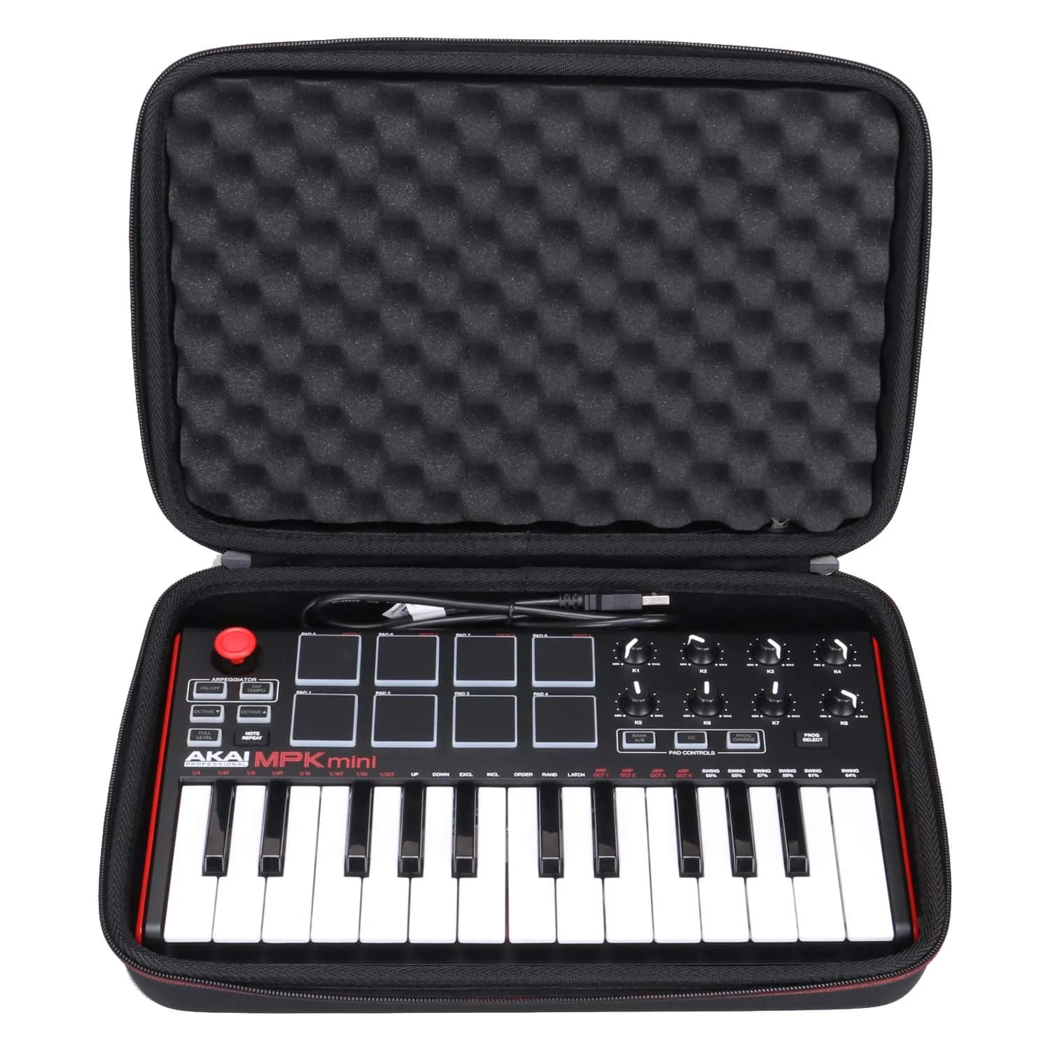 LTGEM Black EVA Hard Case for Akai Professional MPK Mini MK3/Play MK3 25-Key USB MIDI Keyboard Controller | Shockproof & Water-Resistant - main product image