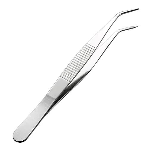 uxcell Curved Pointed Serrated Tweezers 140mm (5.5 Inch) | 2 Pcs Stainless Steel thumbnail 4