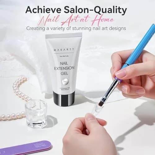 Makartt Clear Poly Nail Gel 50ML for Extensions, Overlays | Professional Salon Quality for DIY Nail Art thumbnail 2