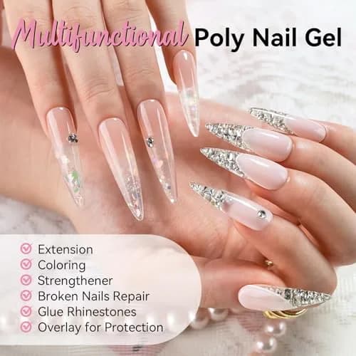 Makartt Clear Poly Nail Gel 50ML for Extensions, Overlays | Professional Salon Quality for DIY Nail Art thumbnail 3
