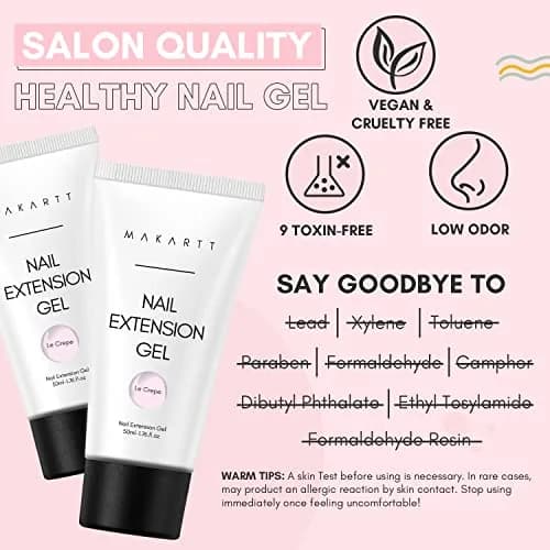Makartt Poly Nail Gel Light Pink 50ml (1.76 Fl Oz) | Professional Builder for Extension & Nail Art thumbnail 6