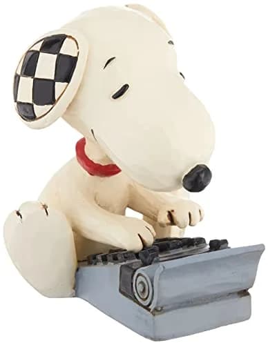 Enesco Jim Shore Peanuts Snoopy Typing Miniature Figurine 3 Inch Multicolor | Hand-Painted Folk Art Collectible thumbnail 1