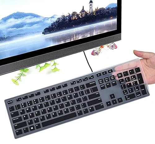 CaseBuy Silicone Keyboard Cover for Dell KB216 KM636 US Layout | Dustproof & Waterproof Protection thumbnail 1