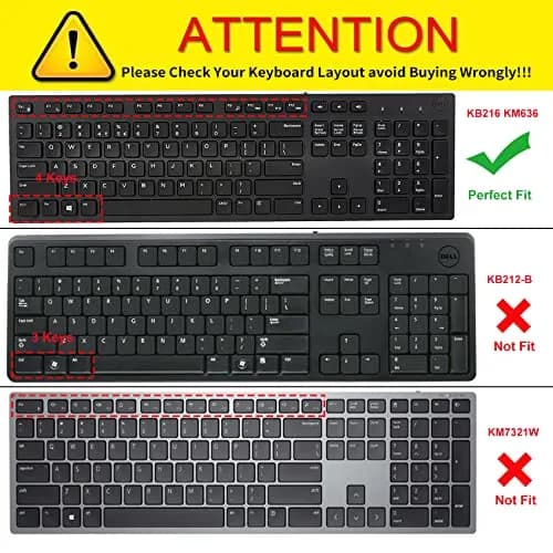 CaseBuy Clear Silicone Keyboard Cover for Dell KB216/KM636 US Layout | 0.3mm Thin thumbnail 2