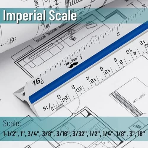 Mr. Pen Architectural Scale Ruler 12 Inch Silver | Drafting & Measuring Tool for Architects thumbnail 4