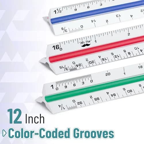 Mr. Pen Architectural Scale Ruler 12 Inch Silver | Drafting & Measuring Tool for Architects thumbnail 2
