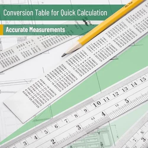 Mr. Pen Metal Straight Edge Ruler Set 4 pcs | 15.2cm, 20.3cm, 30.5cm, 35.6cm (6"-14") thumbnail 4