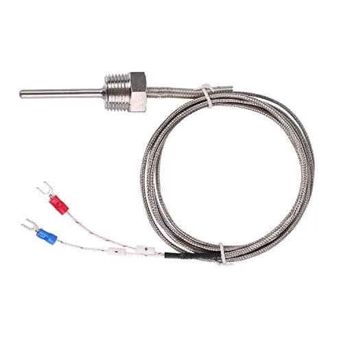 Jaybva K Type Thermocouple Sensor Probe 0-500℃ (50mm Length, 2m Shielded Wire) | Waterproof Industrial Temperature Measurement thumbnail 2