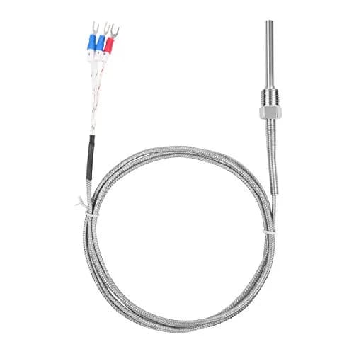 Jaybva Waterproof RTD PT100 Temperature Sensor 2m (78.7 inch) | Industrial Grade 3-Wire Thermistor Probe for PID Controllers thumbnail 1