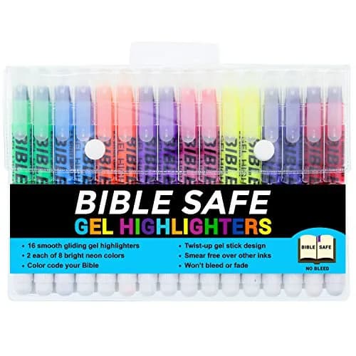US Office Supply Bible Safe Highlighter Set of 16 | No Bleed Pastel Gel Markers for Bible Study & Journaling thumbnail 1
