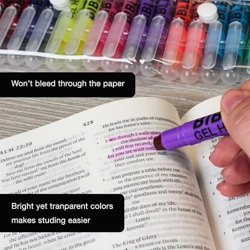 US Office Supply Bible Safe Highlighter Set of 16 | No Bleed Pastel Gel Markers for Bible Study & Journaling thumbnail 6
