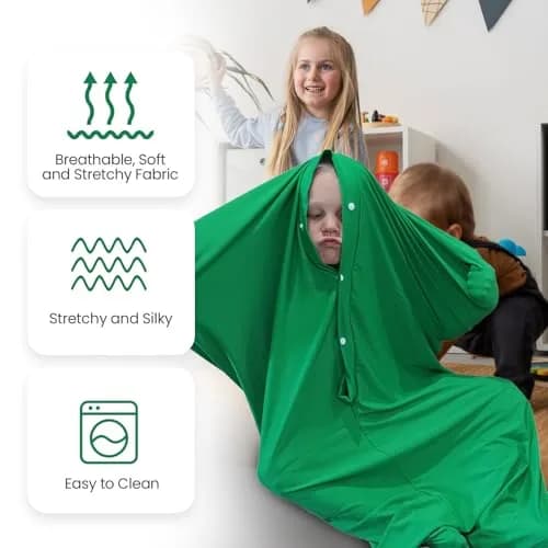 Sensory4U Kids Medium Green Body Sock | Calming Compression Sack for Autism, ADHD, Anxiety thumbnail 2