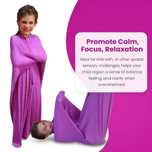 Sensory4U Sensory Body Sock Medium Lavender 47" x 27" | Calms Anxiety & Sensory Overload thumbnail 4