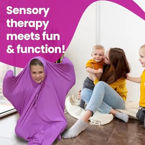 Sensory4U Sensory Body Sock Medium Lavender 47" x 27" | Calms Anxiety & Sensory Overload thumbnail 6