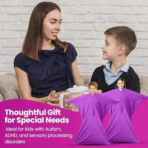 Sensory4U Sensory Body Sock Medium Lavender 47" x 27" | Calms Anxiety & Sensory Overload thumbnail 7