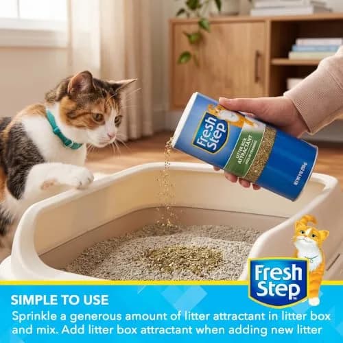 Fresh Step Cat Litter Box Training Attractant Powder, 9 Oz Bottle, 3-Pack | Herbal Blend Scent Cues Guide Cats Back to the Litter Box thumbnail 4