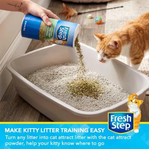 Fresh Step Cat Litter Box Training Attractant Powder, 9 Oz Bottle, 3-Pack | Herbal Blend Scent Cues Guide Cats Back to the Litter Box thumbnail 2