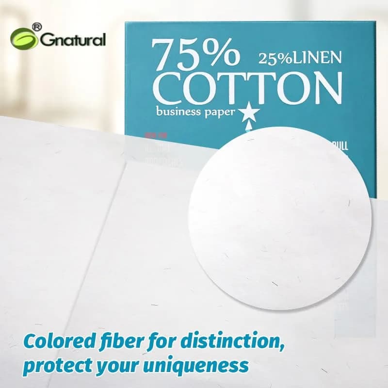 Gnatural 75% Cotton 25% Linen Paper 85gsm 21.6 x 27.9 cm (8.5"x11") White 100 Sheets | Fade-Resistant Resume Paper thumbnail 3