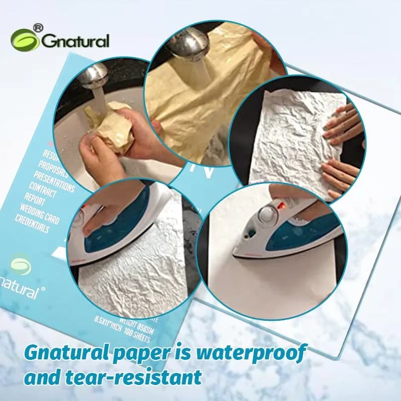 Gnatural 75% Cotton 25% Linen Paper 85gsm 21.6 x 27.9 cm (8.5"x11") White 100 Sheets | Fade-Resistant Resume Paper thumbnail 7
