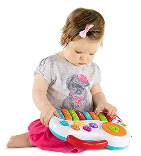 KiddoLab Musical Piano Toy for 1-3 Year Olds | 8-Key Rainbow Keyboard with DJ Turntable & Animal Sounds thumbnail 4