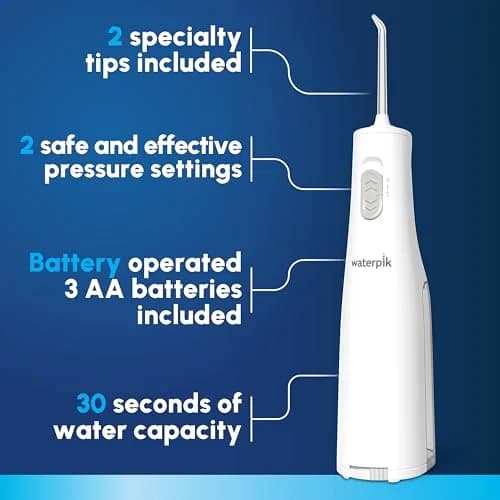 Waterpik Cordless Express Portable Water Flosser White 5 fl oz (148 ml) | Dentist Recommended Oral Irrigator thumbnail 2