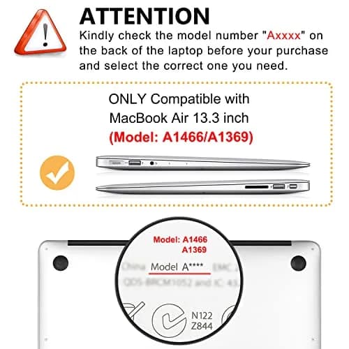 iDonzon Case for MacBook Air 13 inch (A1466/A1369) | 3D Matte Clear See Through Cover & Keyboard thumbnail 2