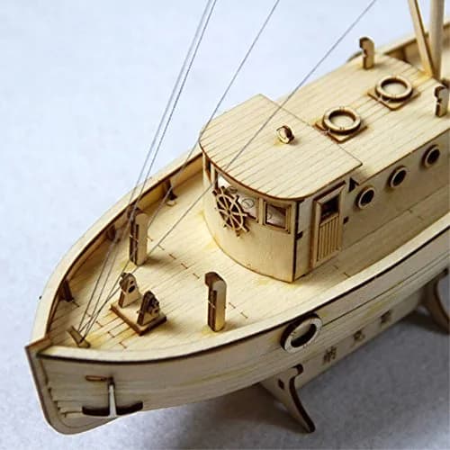 HAPYLY Scale DIY Hobby Wooden Ship Model Kit 1:130 (38cm x 13cm x 27cm) | Classic Sailing Boat Assembly for Adults thumbnail 7