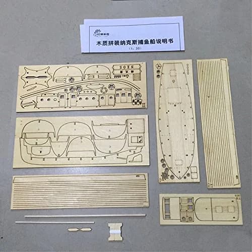 HAPYLY Scale DIY Hobby Wooden Ship Model Kit 1:130 (38cm x 13cm x 27cm) | Classic Sailing Boat Assembly for Adults thumbnail 3