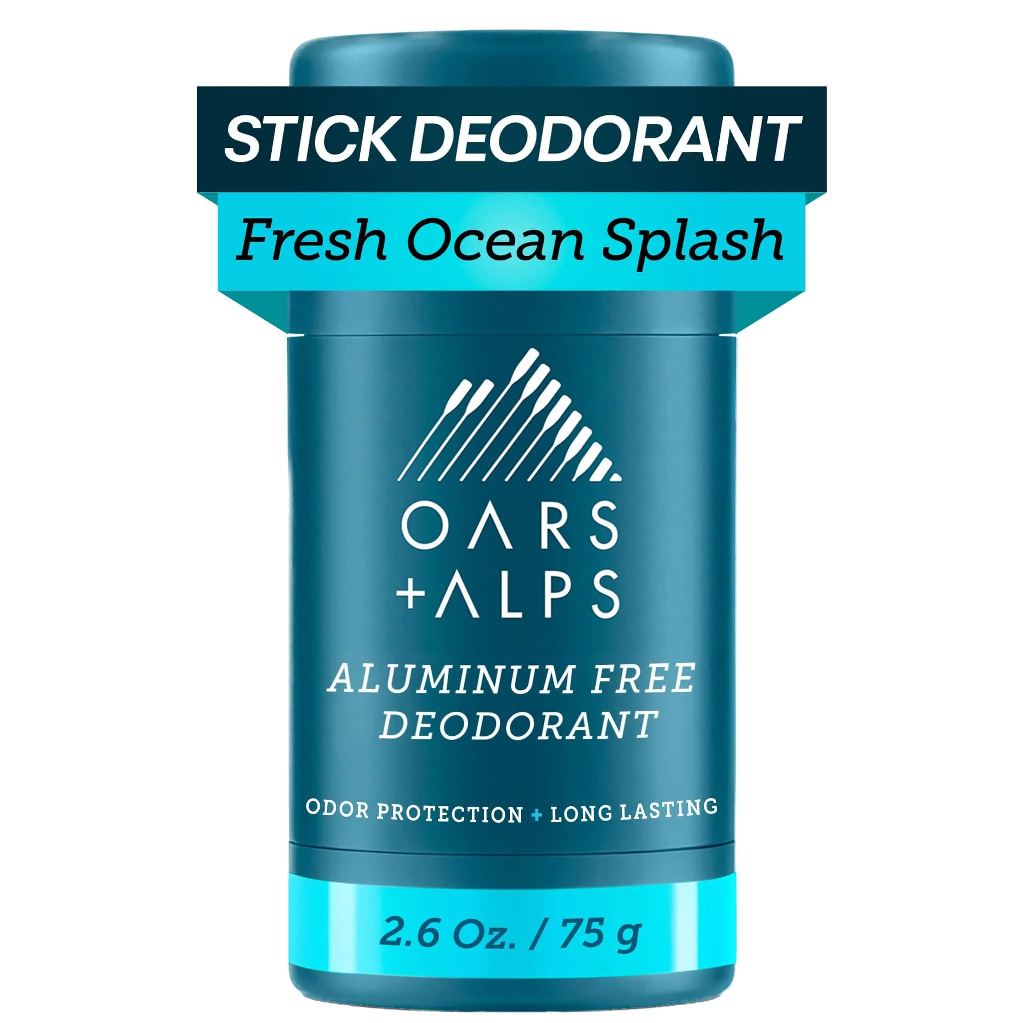 Oars + Alps Aluminum Free Men's Deodorant, Clear Gel 74ml (2.6 oz) | Odor Absorption & Movement Glide - main product image