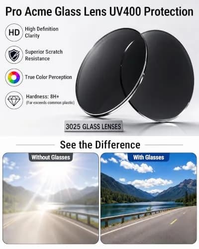 Pro Acme Classic Aviator Sunglasses Glass Lens Metal UV400 Men Women | Timeless Style & Clear Vision thumbnail 4