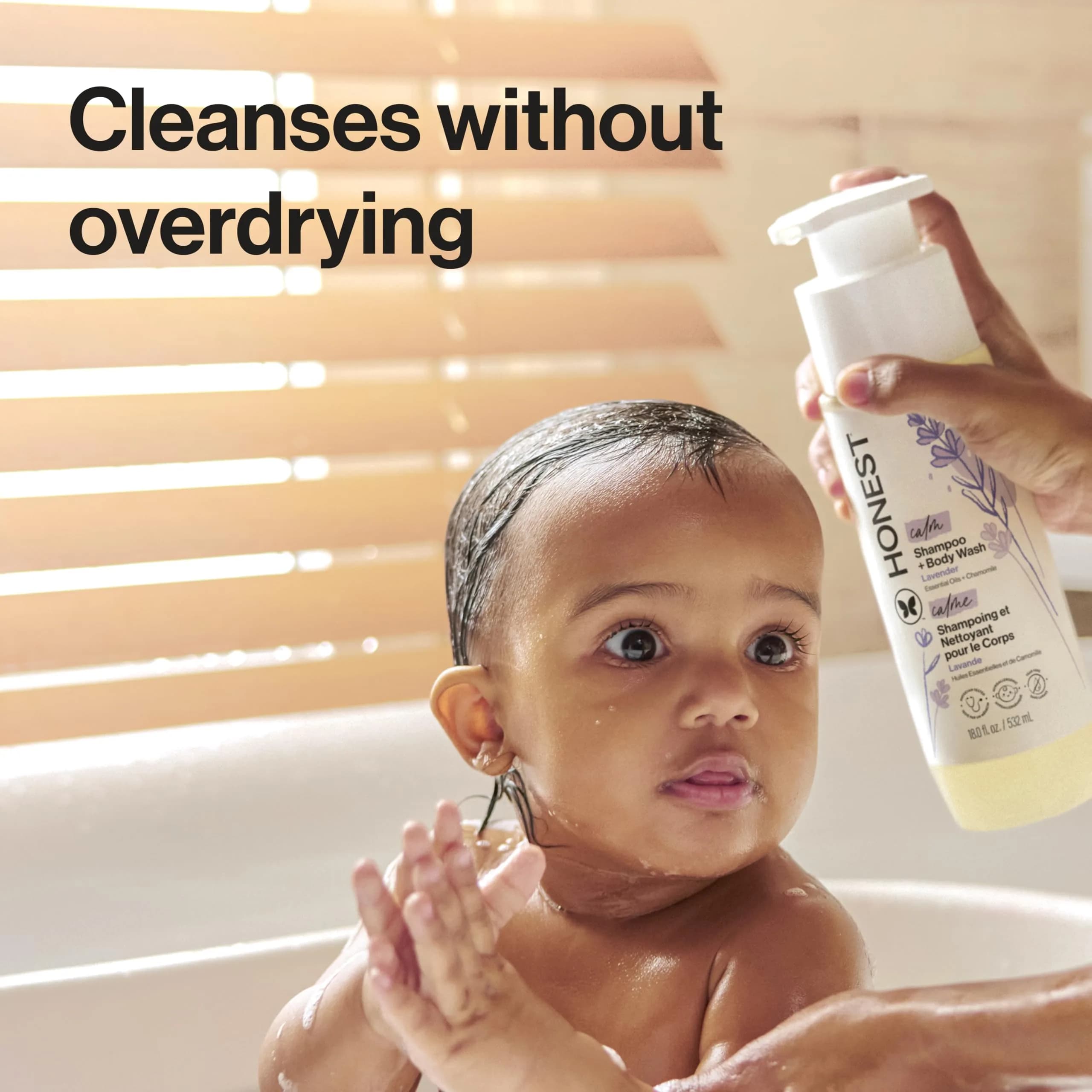 The Honest Company 2-in-1 Baby Shampoo & Body Wash Lavender Calm 530ml (18 fl oz) | Relaxing Cleanse for Baby and Family thumbnail 2