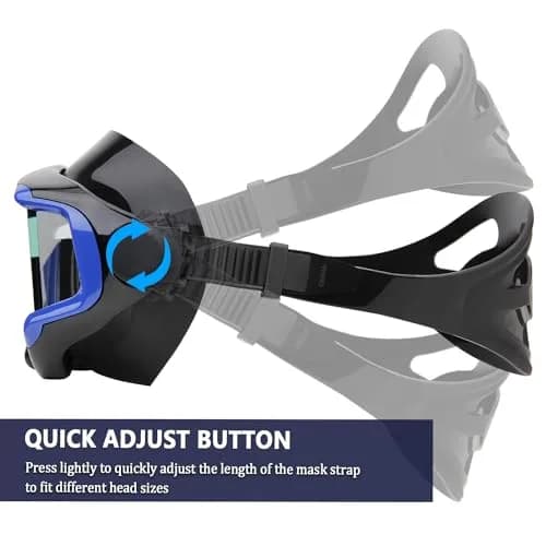 AQUA A DIVE SPORTS Adult Snorkel Mask with Anti-Fog Lenses | 180° Field of View thumbnail 7