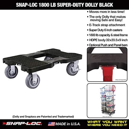 Snap-Loc 1800 lb Super-Duty Material Handling Truck | Steel Frame, 6 inch Polyurethane Casters thumbnail 2